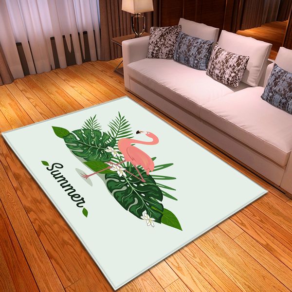 

cartoon flamingo carpet kids room bedroom decoration mat area rug anti-slip flannel girls play big carpets for home living room