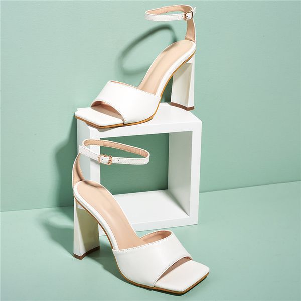 

new fashion yellow women sandals buckle strap 11cm high heels ladies shoes simple office concise sandals size 42 43, Black