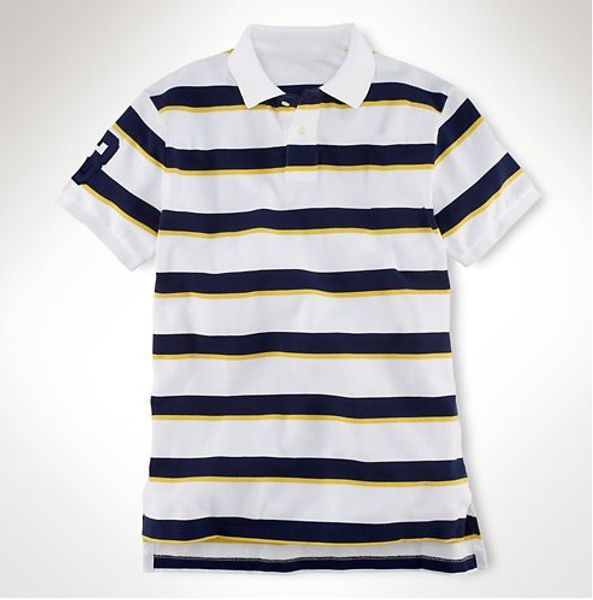 

ralph polo lauren new trend brand t-shirt man cotton short-sleeved classic stripe embroidery short-sleeved striped polo shir, White;black