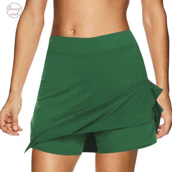 

womens solid color striped sports solid short skirt performance skirt running tennis golf exercise sports skirt 7.29, Black