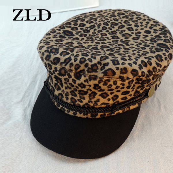 

zld fashion new vintage casual leopard beret tide spring autumn women's hat cap berets caps for women, Blue;gray