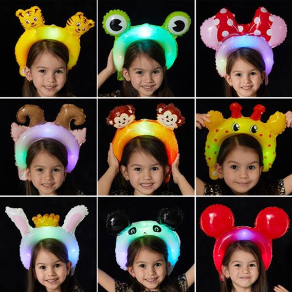 

led световой мультфильм оголовье моды лягушка обезьяна кролик уши мультфильм форма hairbands circulation использование надувные оголовье wy4, Silver