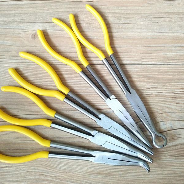 

1pc 270mm extra long pliers 0/25/45/90 degree bent nose or o-shape tip craft repairing tool bent nose pliers