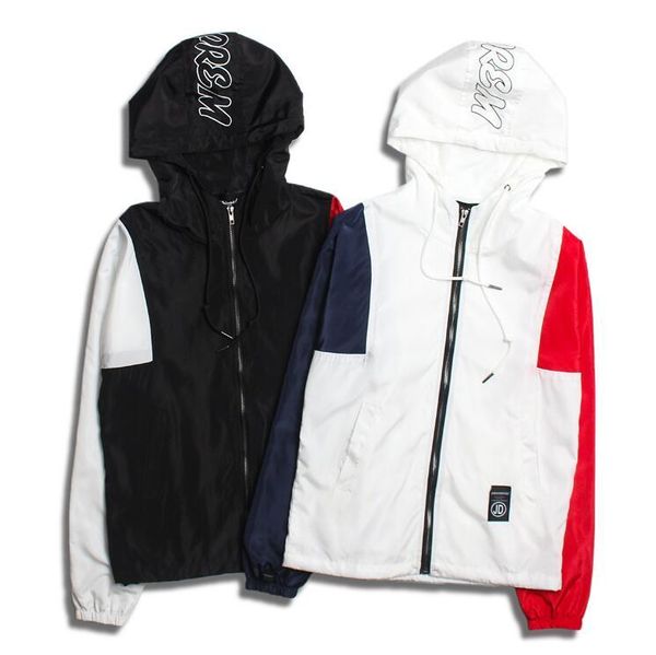 

2019 новый сша уличная скейтборды куртка мужчины повседневная ветровка с капюшоном пальто хит цвет хип-хоп куртки верхняя одежда бомбардиров, Black;brown