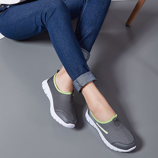 

breathable mesh summer shoes woman comfortable casual ladies shoes 2020 new outdoor sport women sneakers for walking, Black