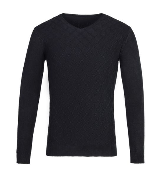 

мужской шерсть пуловер осень зима теплых толстых v-образный вырез slim fit твердые с длинным рукавом одежда вязаного хлопок повседневных сви, White;black