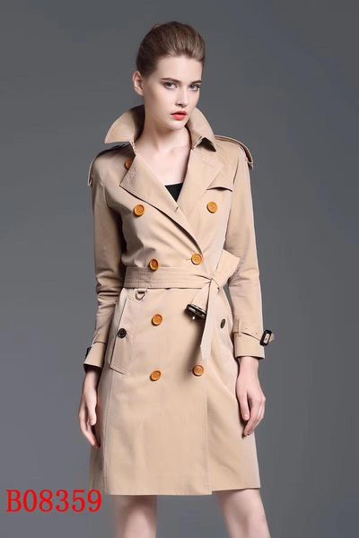 

women's trench coats long classic windbreaker waterproof british new high-end english style autumn winter gabadian solid color casual s, Tan;black