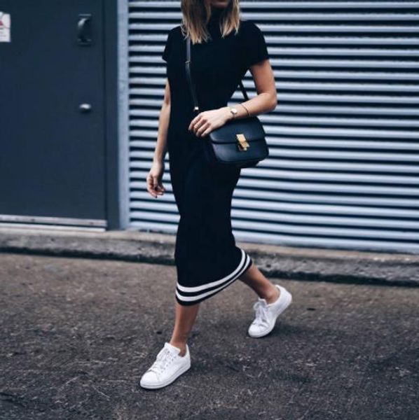 

striped printed designer womens dresses short sleeve long casual womens dresses sleeve sheath ladies dress, Black;gray