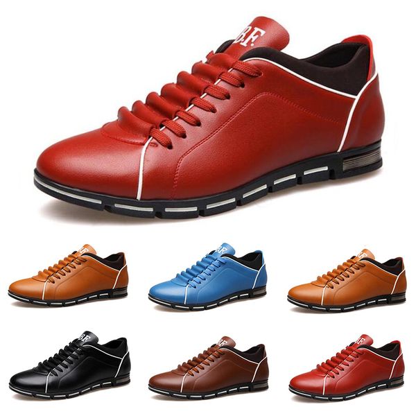 

men casual leather shoes black red chestnut light blue fashion mens sneakers flat shoe outdoor walking size 40-45 #21
