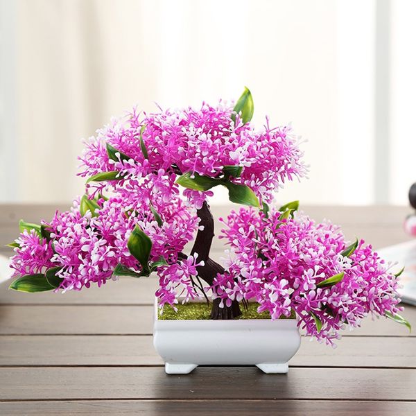 

fake tree small potted green plant lotus pine tree simulation plant flower bonsai set home decor table decoration craft2019