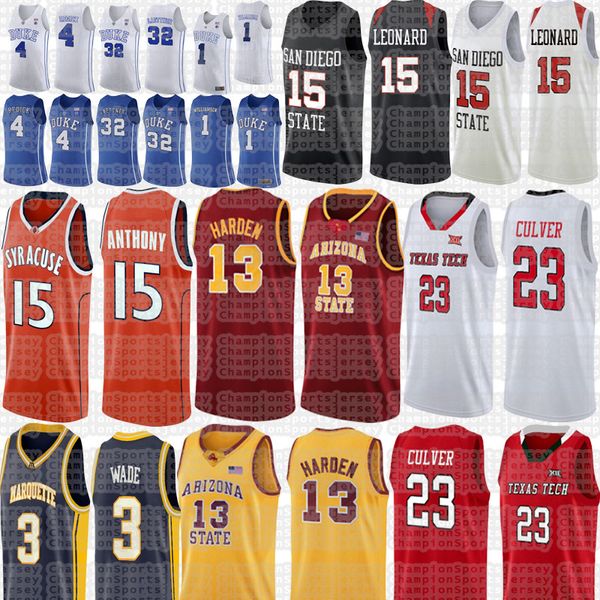 

ncaa dwyane 3 wade james 13 harden 15 kawhi leonard 4 j.j redick 32 christian laettner university, Black