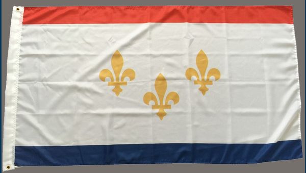 NEW ORLEANS CITY LOUISIANA STATE Flags Banners 3X5FT 150X90CM Appeso Uso pubblicitario Serigrafia, spedizione gratuita