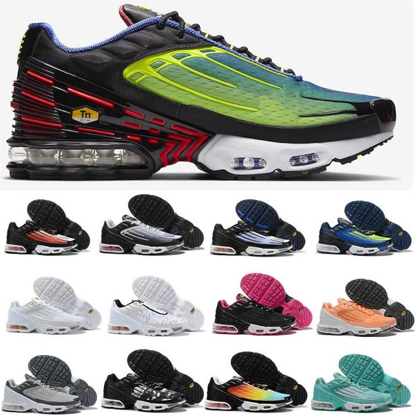 

plus 3 tn turned parachute sunset running shoes men women designer sneakers red blue spider anniversary edition mens trainers 36-45, White;red