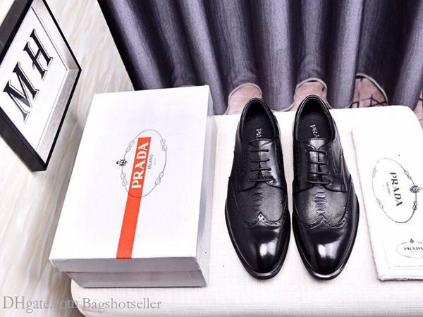 

2019 chaussures mens dress formal leather shoes platform wan1, Black;red