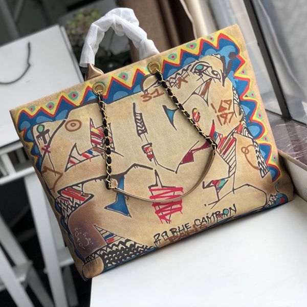 

сумки tote сумка из натуральной кожи сумки способа высокого качества граффити шаблона золотого металл большой емкость аппликации silk cotton
