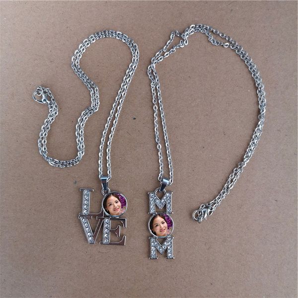 

sublimation mom necklaces pendants for mother's day transfer printing materials consumables, Silver