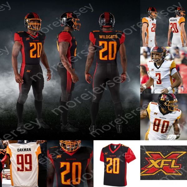 

los angeles wildcats jersey xfl chad kanoff elijah hood nelson spruce ahmad dixon shawn oakman wiley josh johnson carter harris larry rose, Black;red