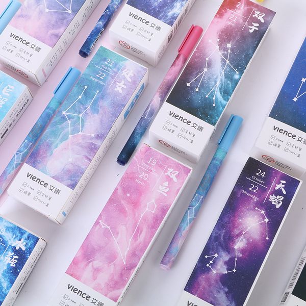 

kawaii dream star constellation black pen 0.5mm gel pen 10 pcs/box constellation student supplies school gift marker