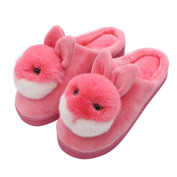 

lovely rabbit ball indoor home moon cotton slippers, Black