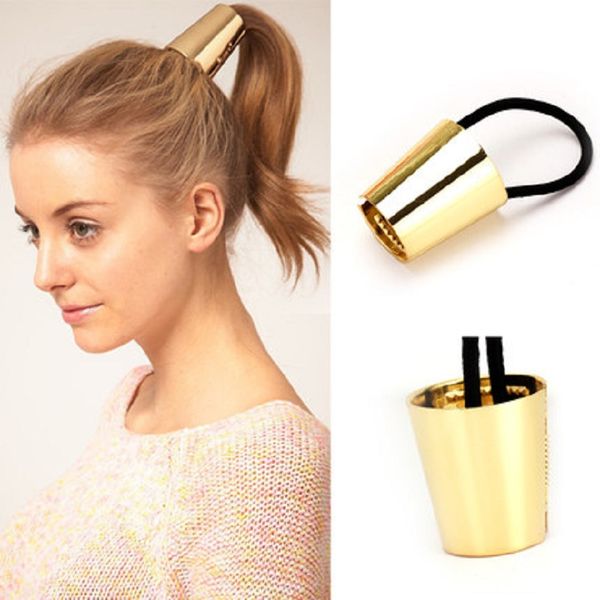 

punk elastic ponytail holder girls hair band retro vintage round hair ring for women accessories