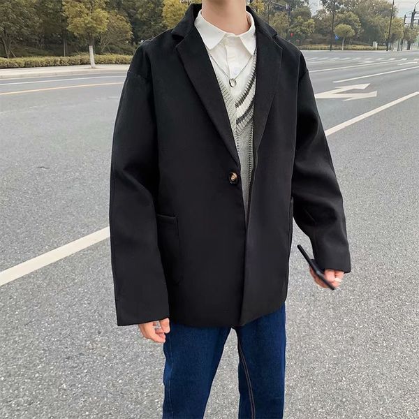 

casual suit men plus size blazer coat loose khaki blazer men japanese suit jacket homme male jackets casual kk50xx, White;black