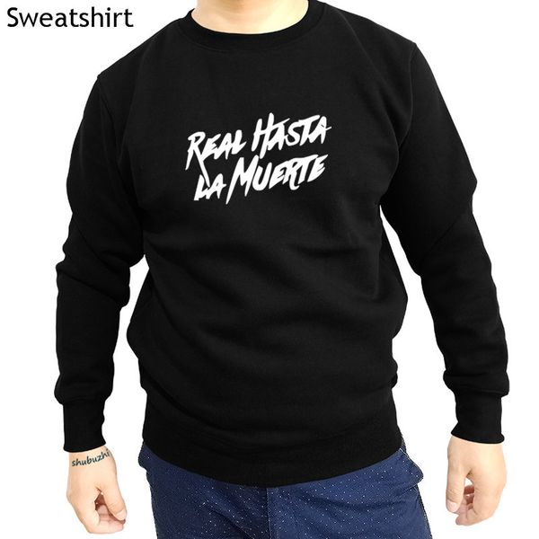 

new arrived casual fashion hoodies real hasta la muerte camisa - popular tagless men cotton o-neck sweatshirt sbz4349, Black