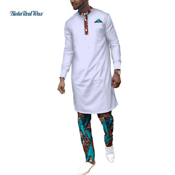 

casual dashiki african clothes and pants sets men african clothing bazin riche 2 pieces long shirt and pants sets wyn545, Red