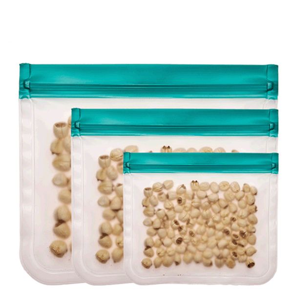 

food fresh-keeping bag container frosted peva food reusable er bag zipper leakproof fruits lunch box kitchen storage