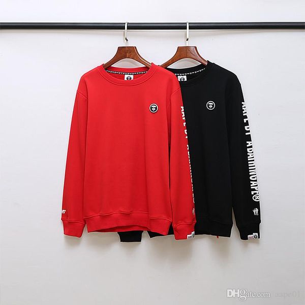 

aape brand new mens designer hoodies mens fashion sweatshirt aape mens designer pullover long sleeve black red