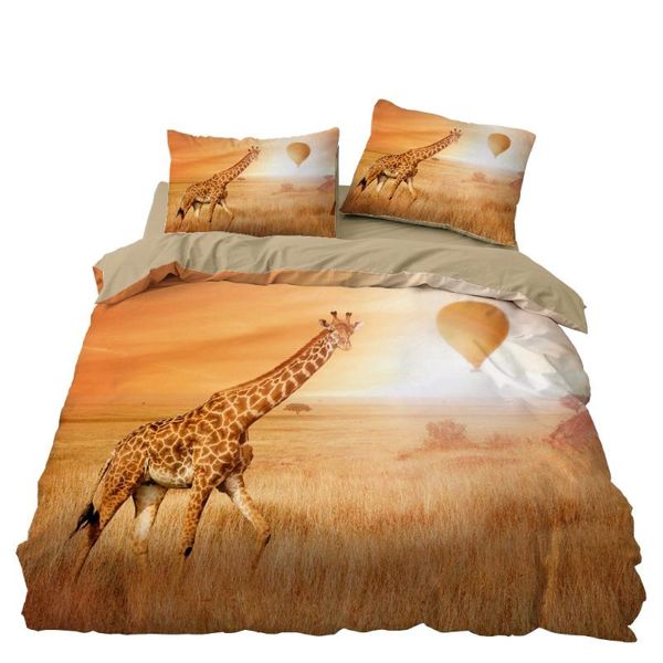 

animal giraffe bedroom decor bedding set microfiber grassland 1pc duvet cover with pillowcases no comforter drop ship