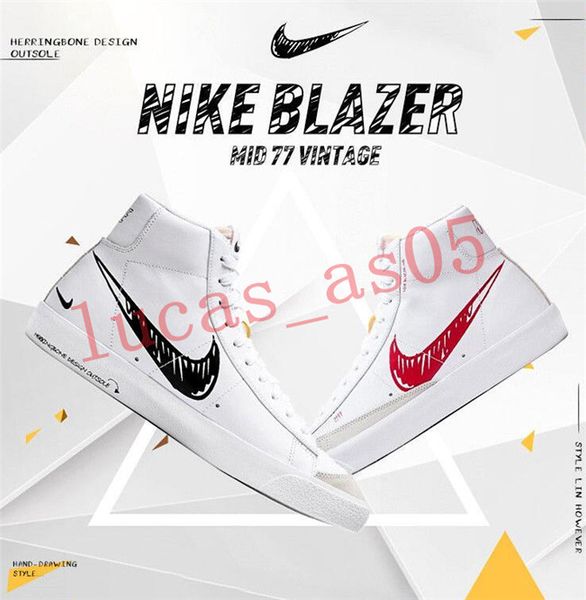

2020 nike Blazer Mid 77 Sketch 1 Blazer Low Mid 77 Эскиз Swooshs пакет СХЕМАТИЧЕСКАЯ High Low Мужчины Женщины 1S Схематическое Белый Черный Красный Повседневная обувь Размер 36-45