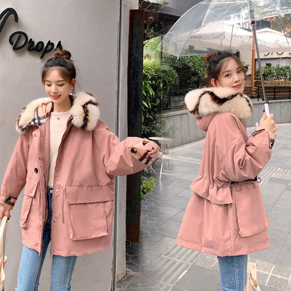 

diwish 2019 new down jacket women fashion color matching casual short section of the wind student cotton jacket, Black