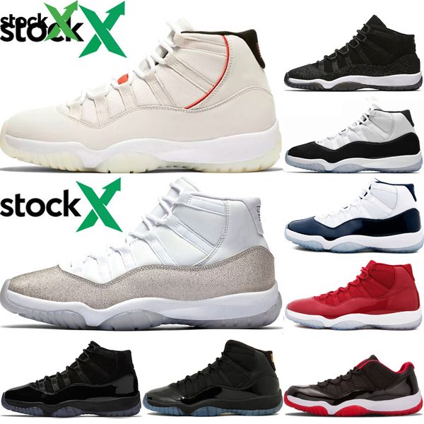 

11 11s mens basketball shoes women men platinum tint bred metallic silver concord 45 space jam gamma blue designer sneakers womens shoes