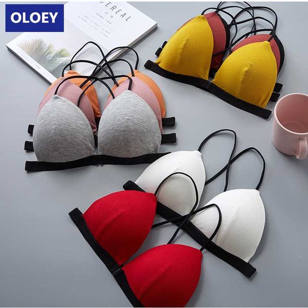 

bras bra for women french style summer simple active female casual bralette lingerie gril thin brassiere ladies 2021, Red;black