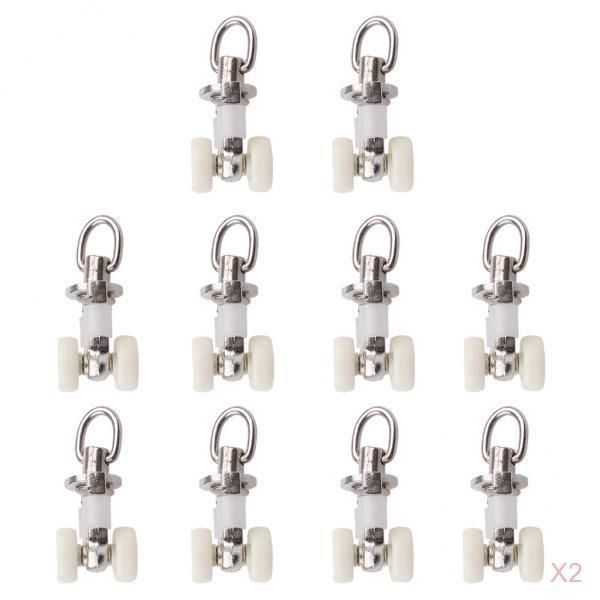 

pack of 20 aluminum alloy ceiling mount curtain track gliders - 26mm