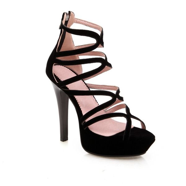 

лето новый стиль сверхвысокой-каблук черный кристалл мода женская обувь сандалии 40-43 yards европа и америка большой размер обуви, Black