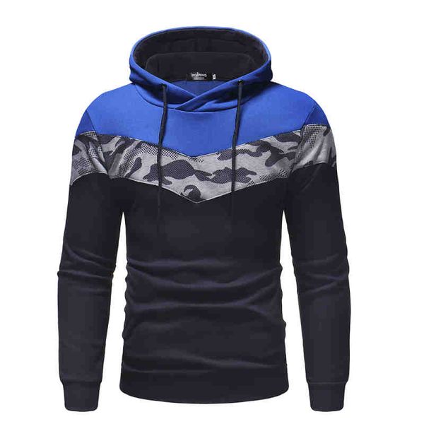 

2019 new men's hoodie matching camouflage hoodie fashion slim shirt, Black