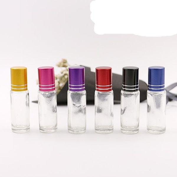 Flaconi a rullo per olio essenziale in vetro da 4 ml con sfere a rullo in vetro Profumi per aromaterapia Balsami per labbra Bottiglie arrotolabili