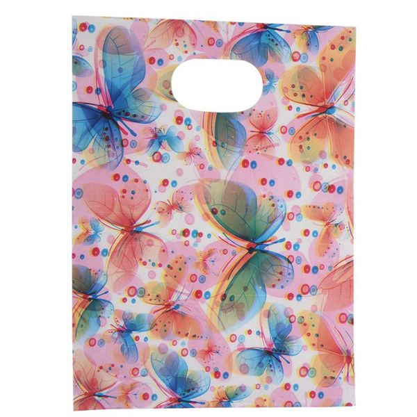 

100pcs pretty mini mixed pattern plastic jewelry gift bag shopping pouch 20*15cm