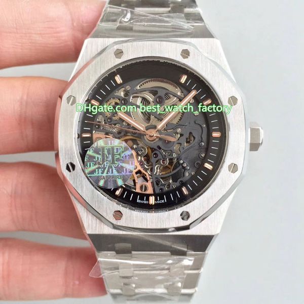 

2 style jf maker cal.3132 movement 41mm 15407or.oo.1220st.01 offshore skeleton mechanical automatic mens watch watches, Slivery;brown