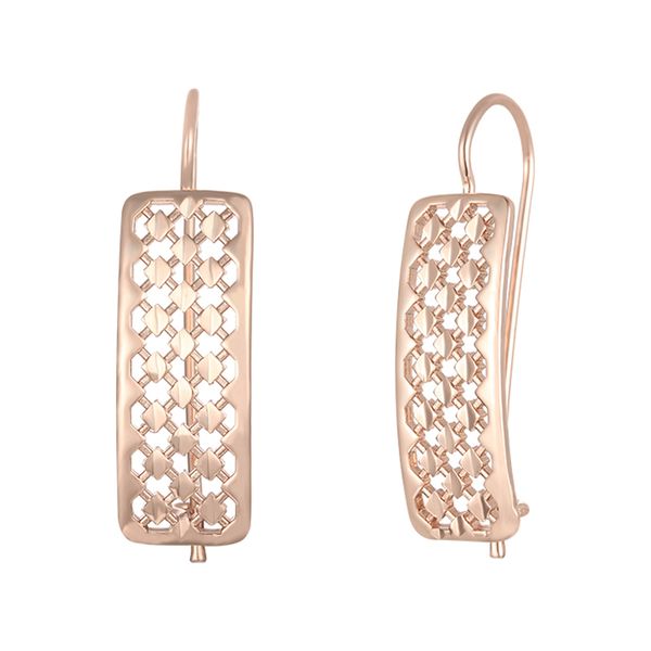

fj 11mm wide women 585 rose gold color square hollow round drop earrings jewelry, Silver