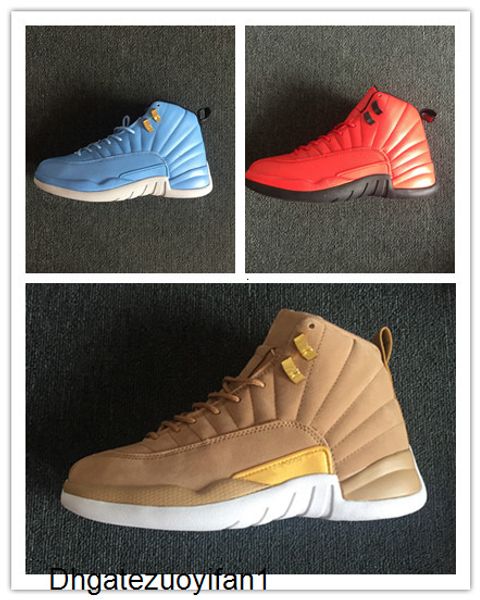 

discount new 12 xii wheat gold blue red men basketball shoes sports sneakers trainers trainers outdoor size 7-13