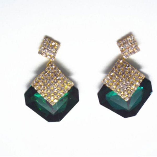 

1 pair fashion crystal earrings creative shining earring jewelry, Silver