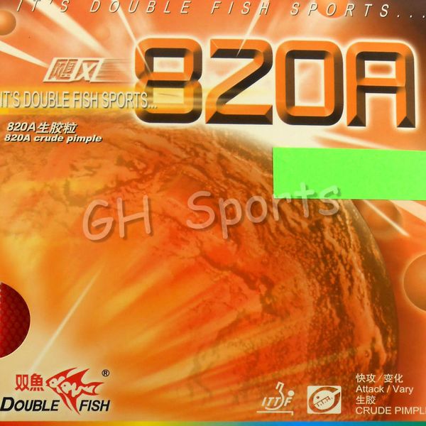 

double fish 820a medium pips-out table tennis (pingpong) rubber without sponge (heet, ox
