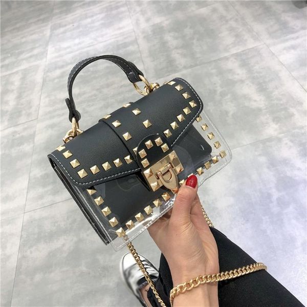 

2020 transparent bag women 2pcs hasp messenger bag handbag shoulder bag+clutch crossbody bolsas feminina
