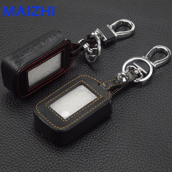 

jingyuqin for starline e60 e61 e62 e91 4 buttons remote leather key cover case two way car alarm system key chain