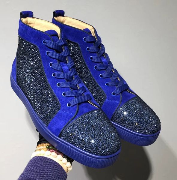 

new designer bottom and red sneaker luxury shoe for mens women party wedding genuine leather casual shoes spike sneakers 46, Black