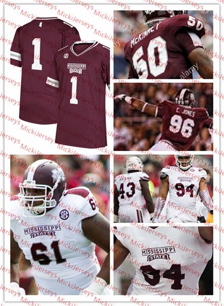 

Mississippi State Bulldogs Football Jersey Denico Autry Bernardrick Mckinney CHRIS JONES GABE JACKSON DARIUS SLAY Mississippi State Jersey