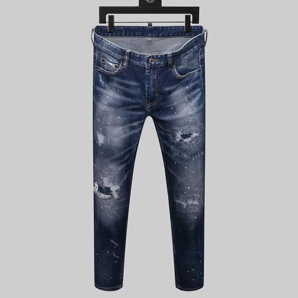 

2020 blue harbor air wash low waist and small feet quality nightclub fashion boutique d2 jeans pants men
