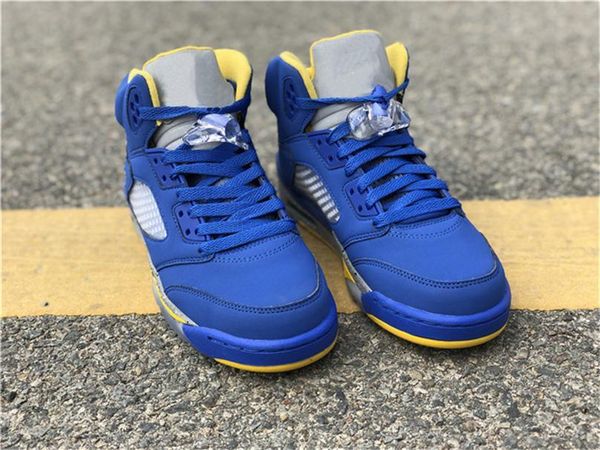 

2020 authentic 5 v jsp laney men woman basketball shoes varsity royal blue suede sports cd2720-700 3m reflective sneakers with original box